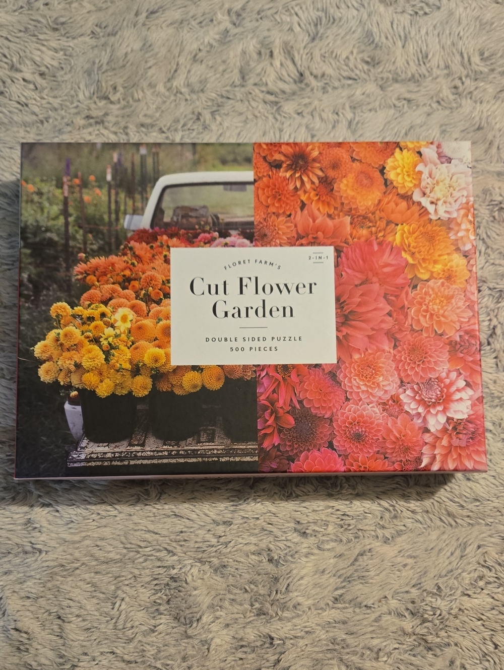 NEW Galison Cut Flower Garden 500 Piece Double-Sided Puzzle
